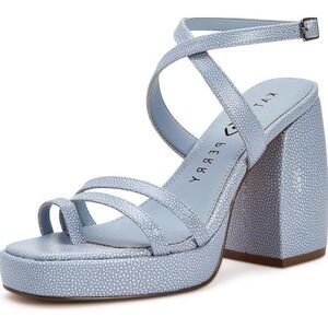 Women 6 NEW Katy Perry Meadow Purple Chunky Platform Open Toe Sandals Block Heel